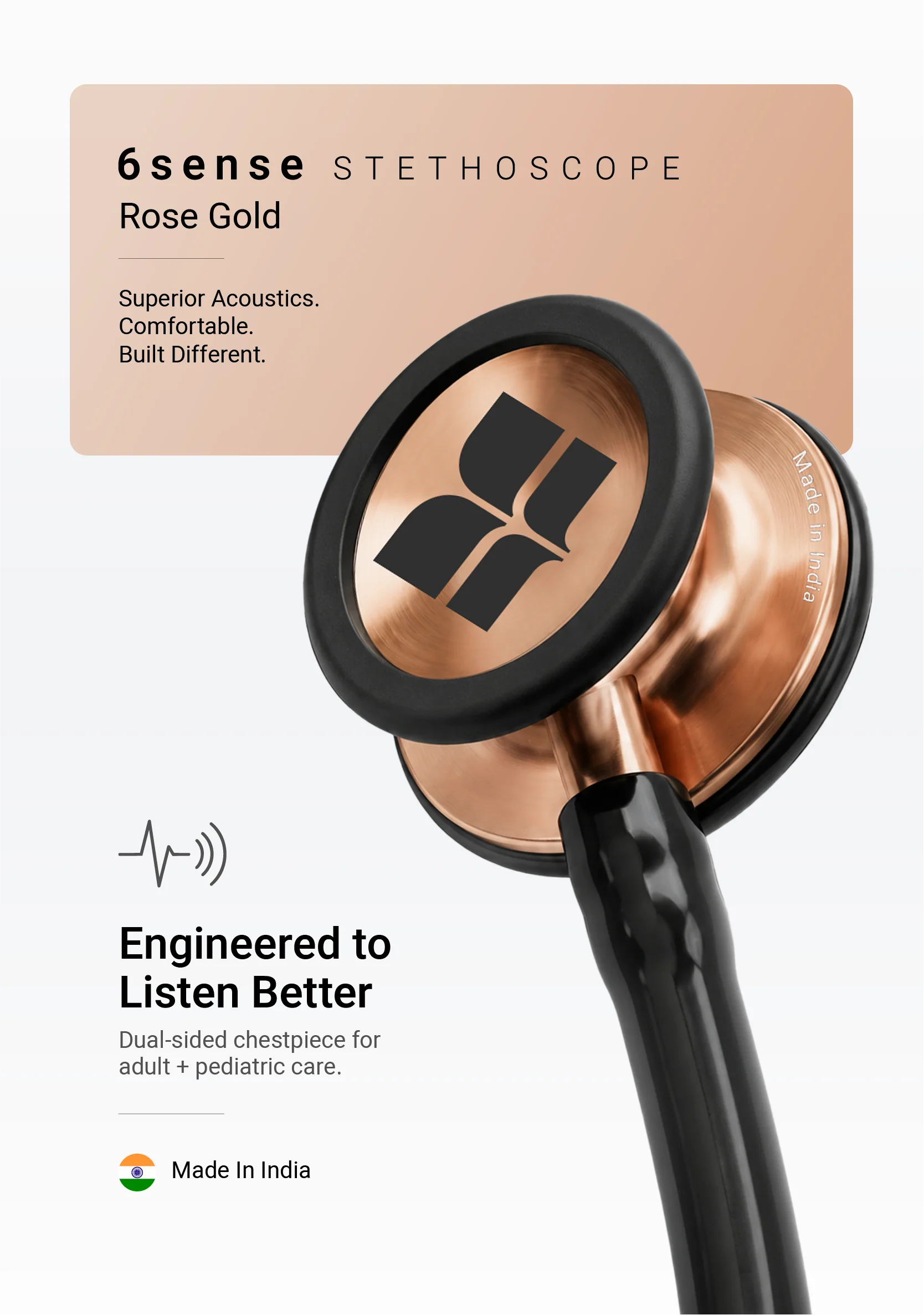6sense (Rose Gold) Stethoscope - Image 3