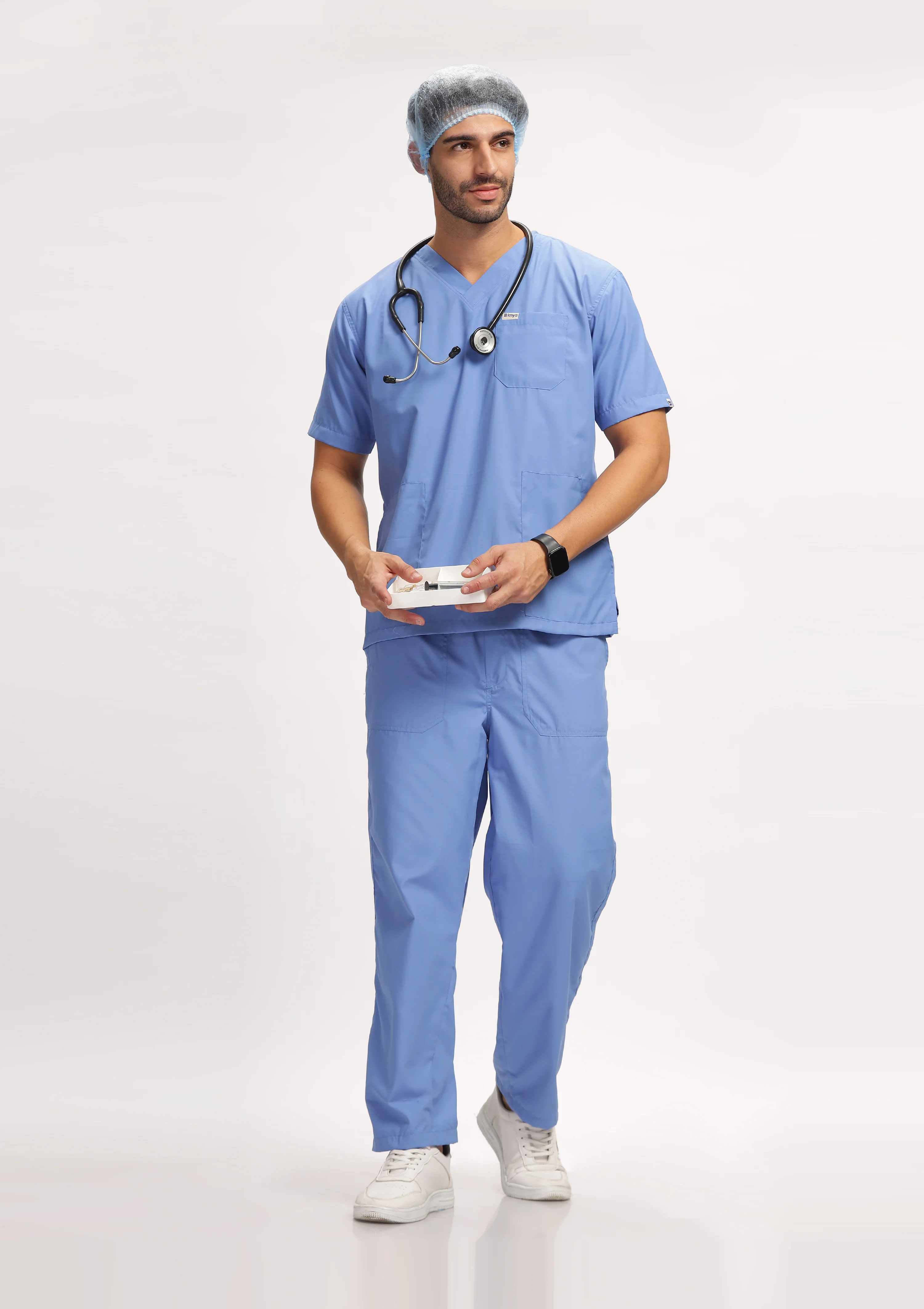 Classic Men's V-Neck (Ceil Blue) Scrub