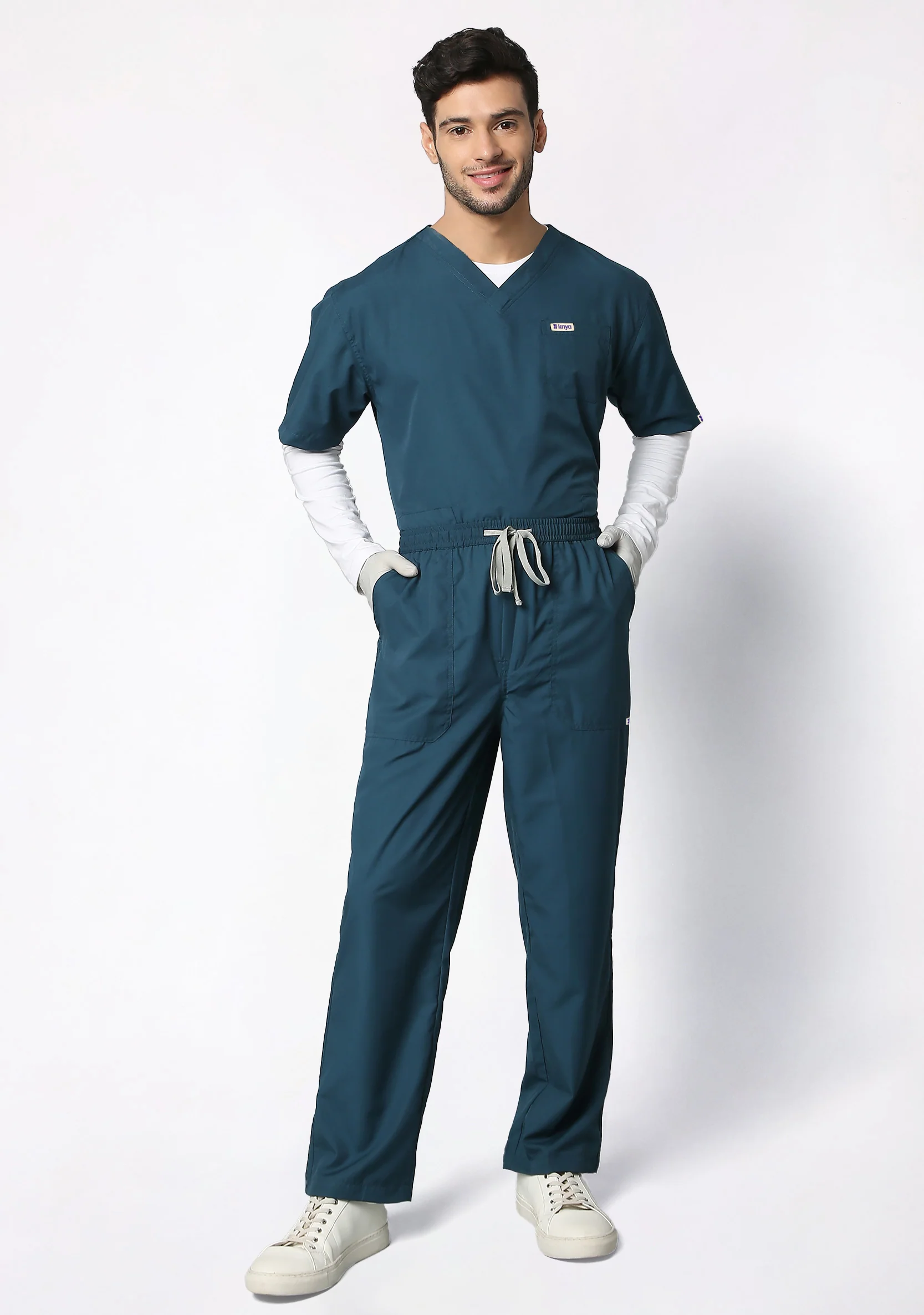 Classic Men's V-Neck (Forest Green) Scrub