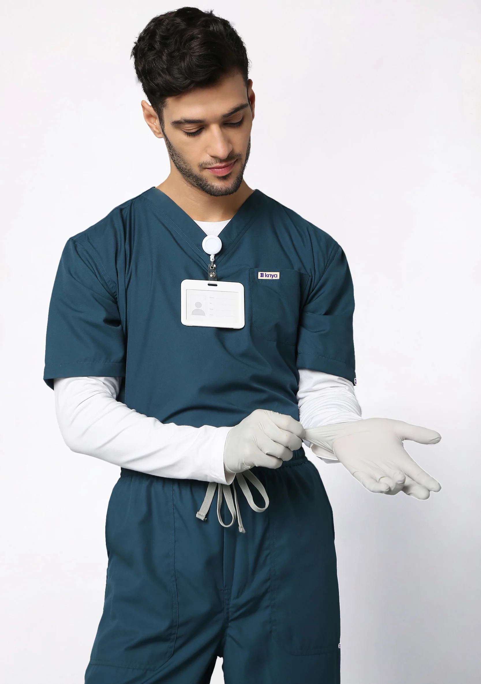 Classic Men's V-Neck (Forest Green) Scrub - Image 2
