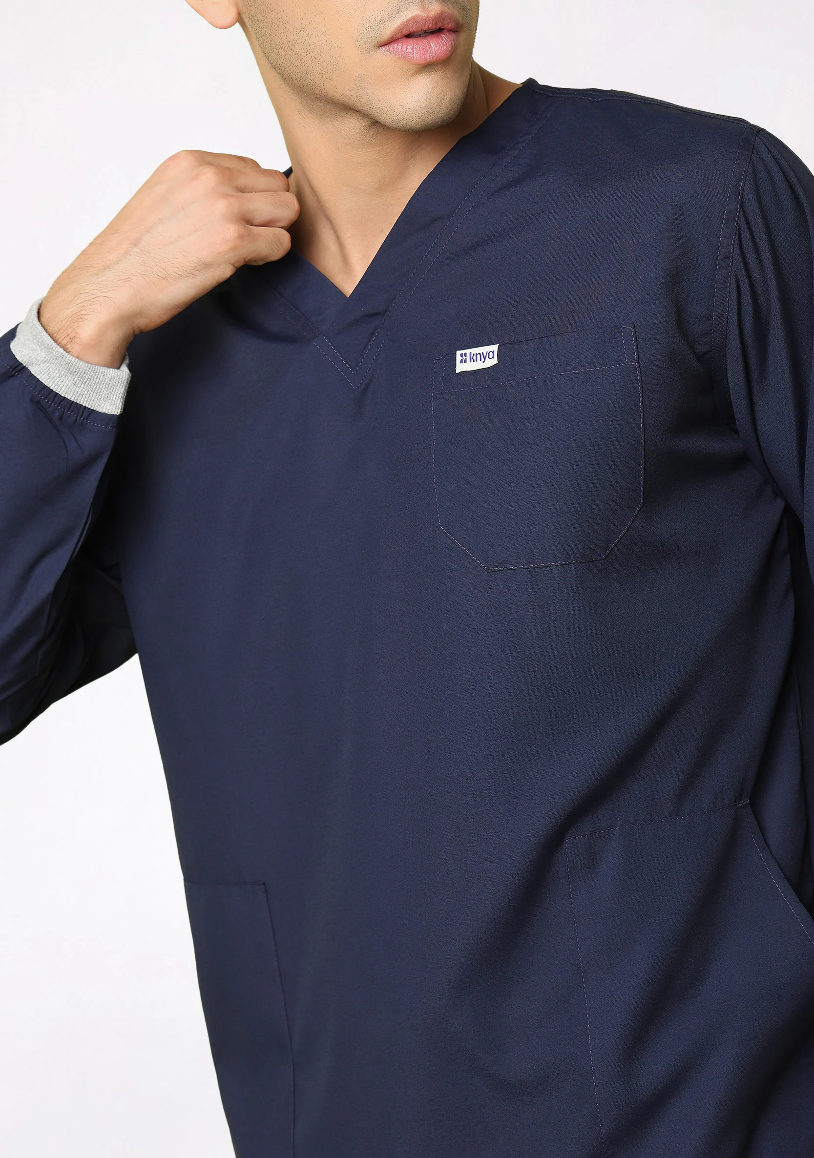 Classic Men's Longsleeves (Navy) Scrub - Image 2