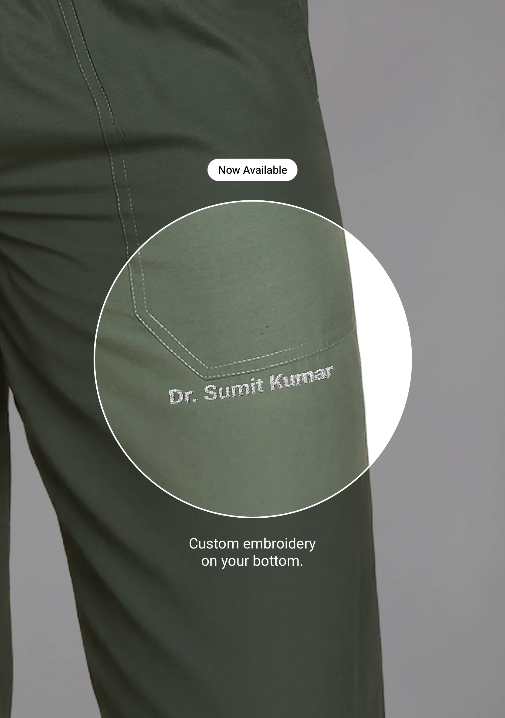 Classic Men's V-Neck (Olive) Scrub - Image 5