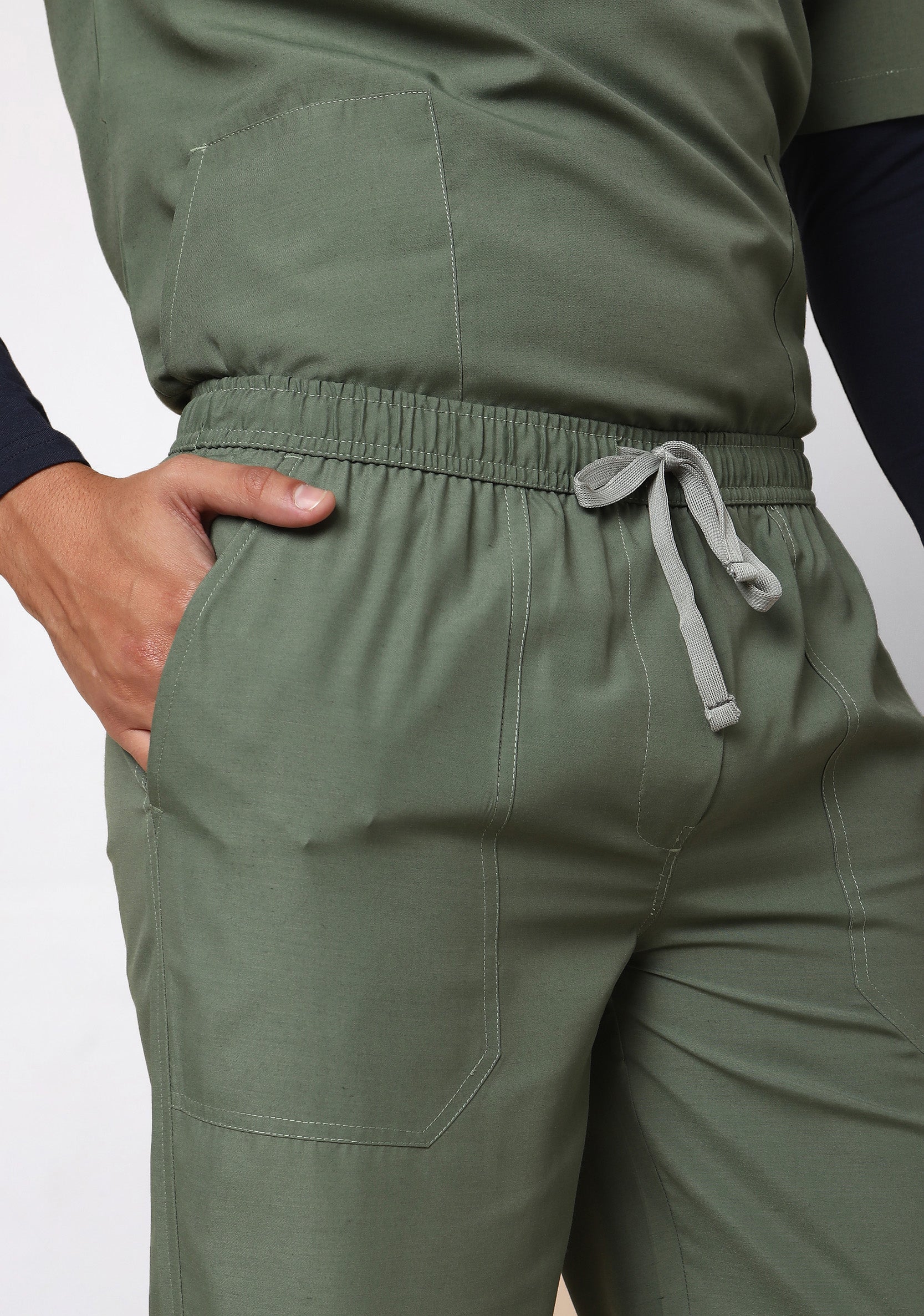 Classic Men's V-Neck (Olive) Scrub - Image 6