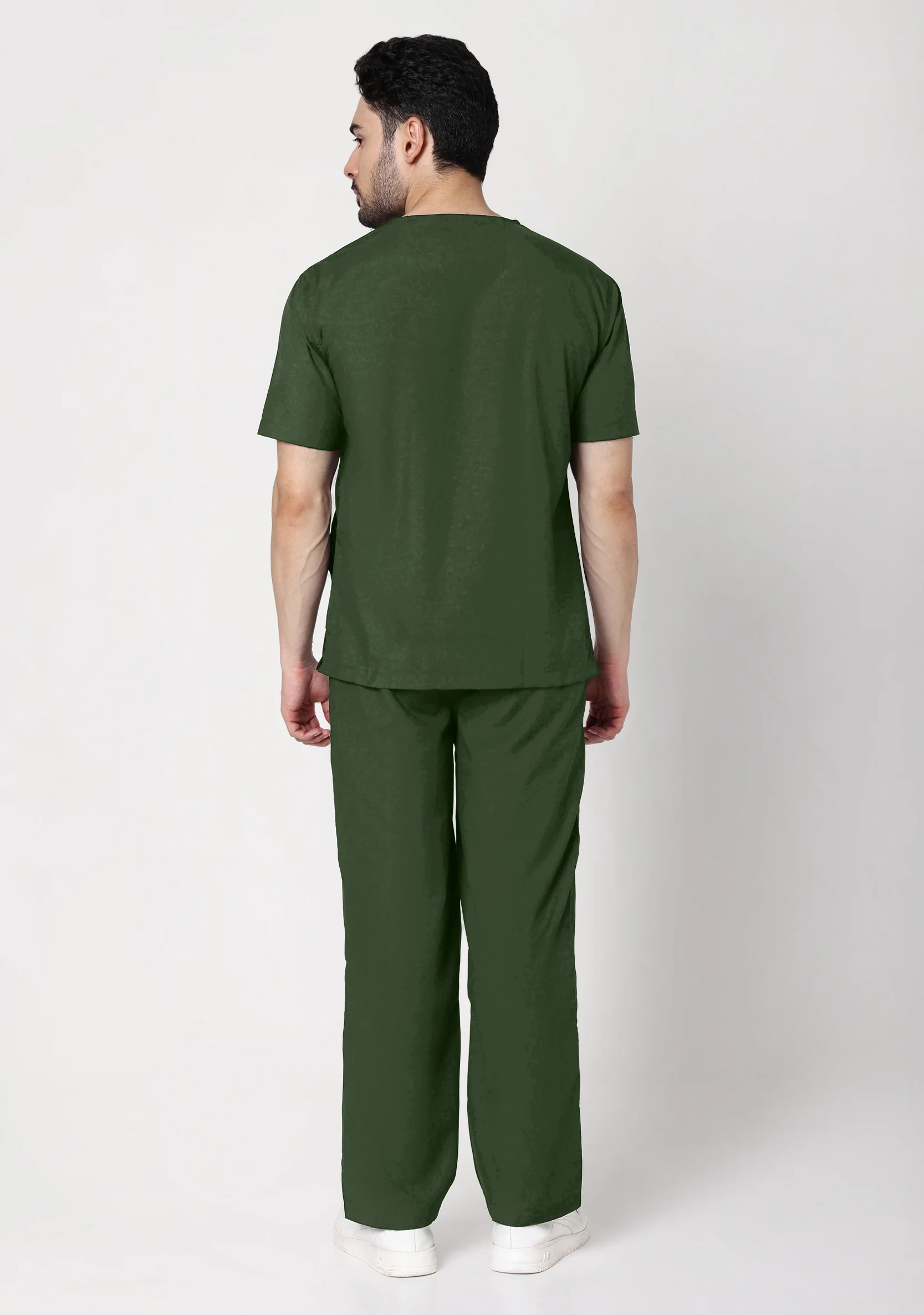 Classic Men's V-Neck (Military Green) Scrub - Image 3