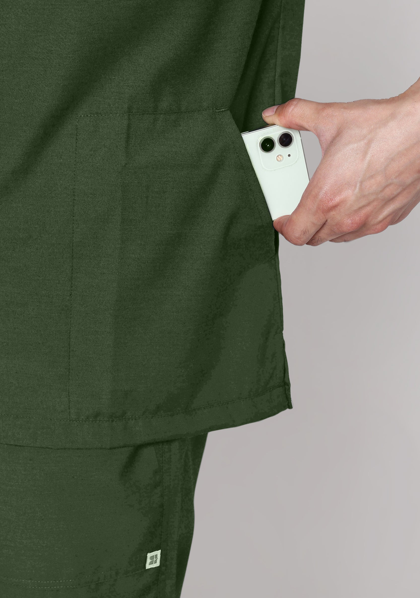 Classic Men's V-Neck (Military Green) Scrub - Image 6