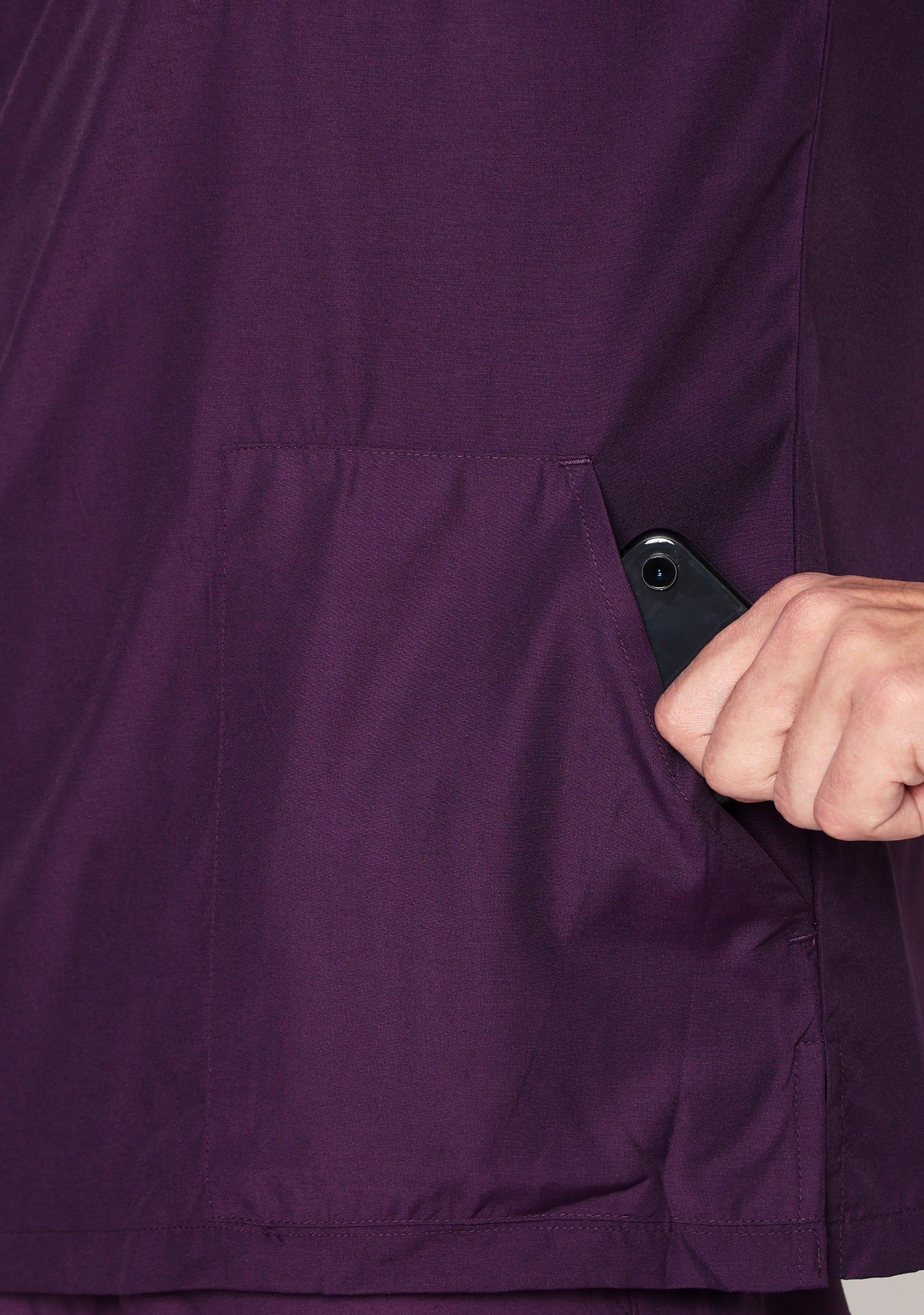 Classic Men's V-Neck (Wine) Plus Size Scrub - Image 2