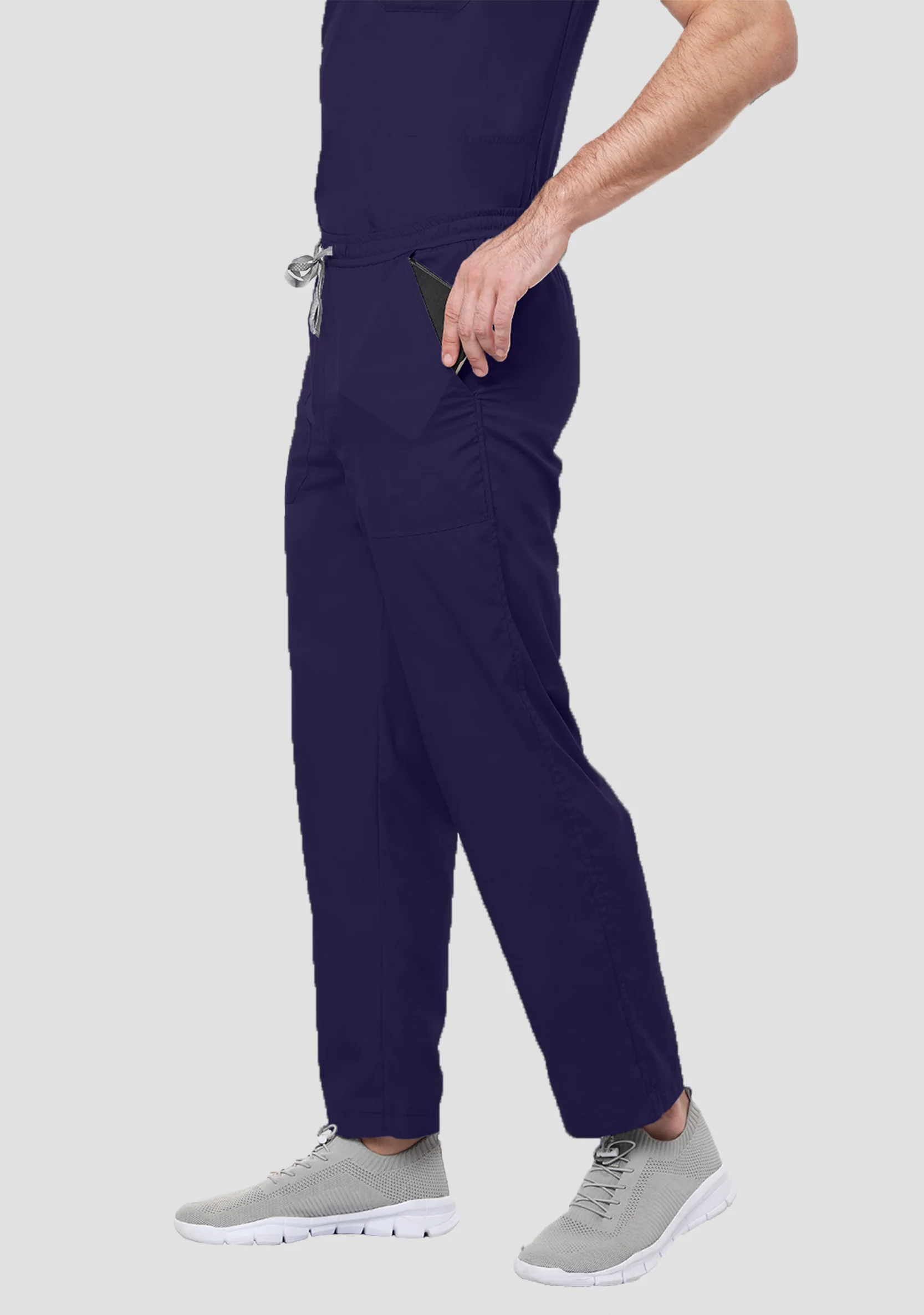 Classic Plus Size Men's 2-Pocket (Navy) Scrub Bottom - Image 3