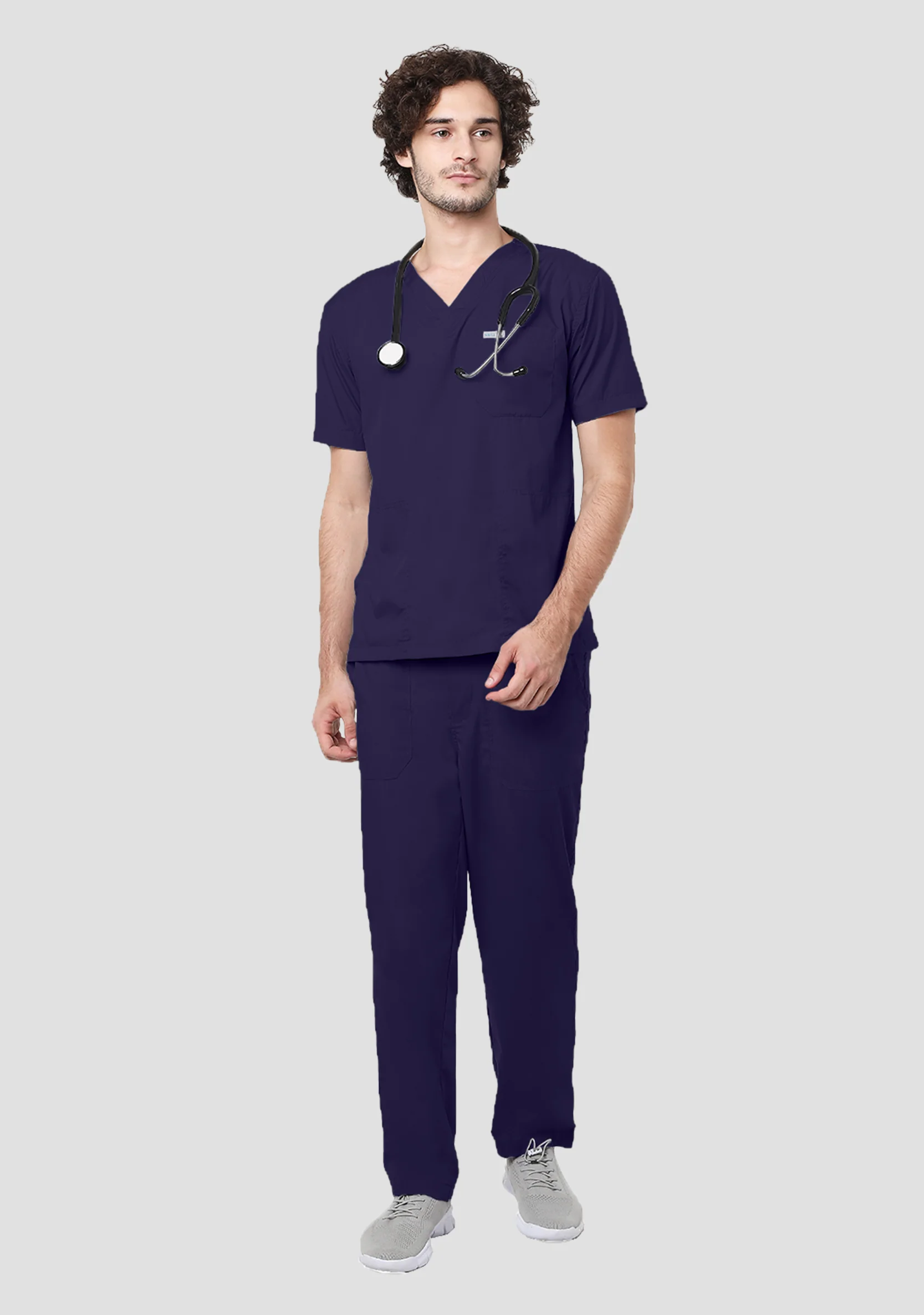 Classic Plus Size Men's 2-Pocket (Navy) Scrub Bottom - Image 5