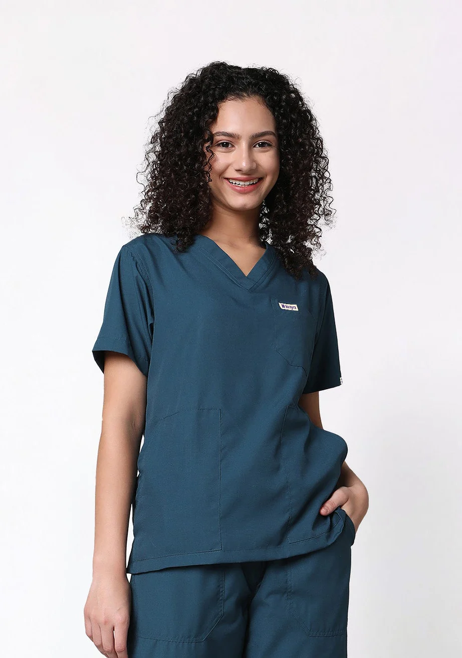 Classic Women's 3-Pocket (Forest Green) Scrub Top