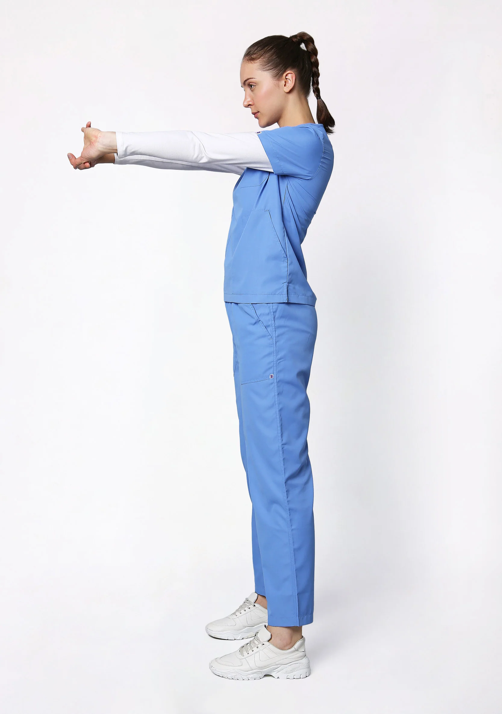 Classic Women's V-Neck (Ceil Blue) Scrub - Image 6