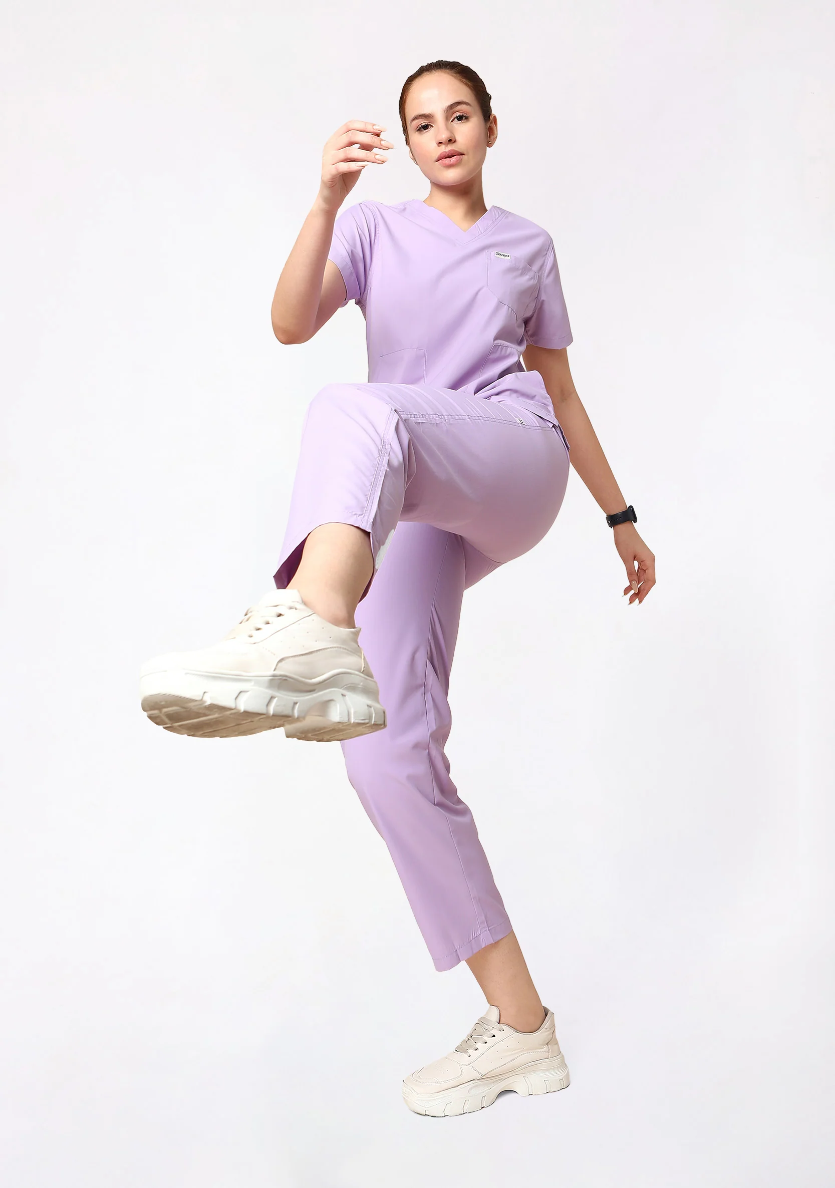 Classic Women's V-Neck (Pastel Lilac) Scrub - Image 7