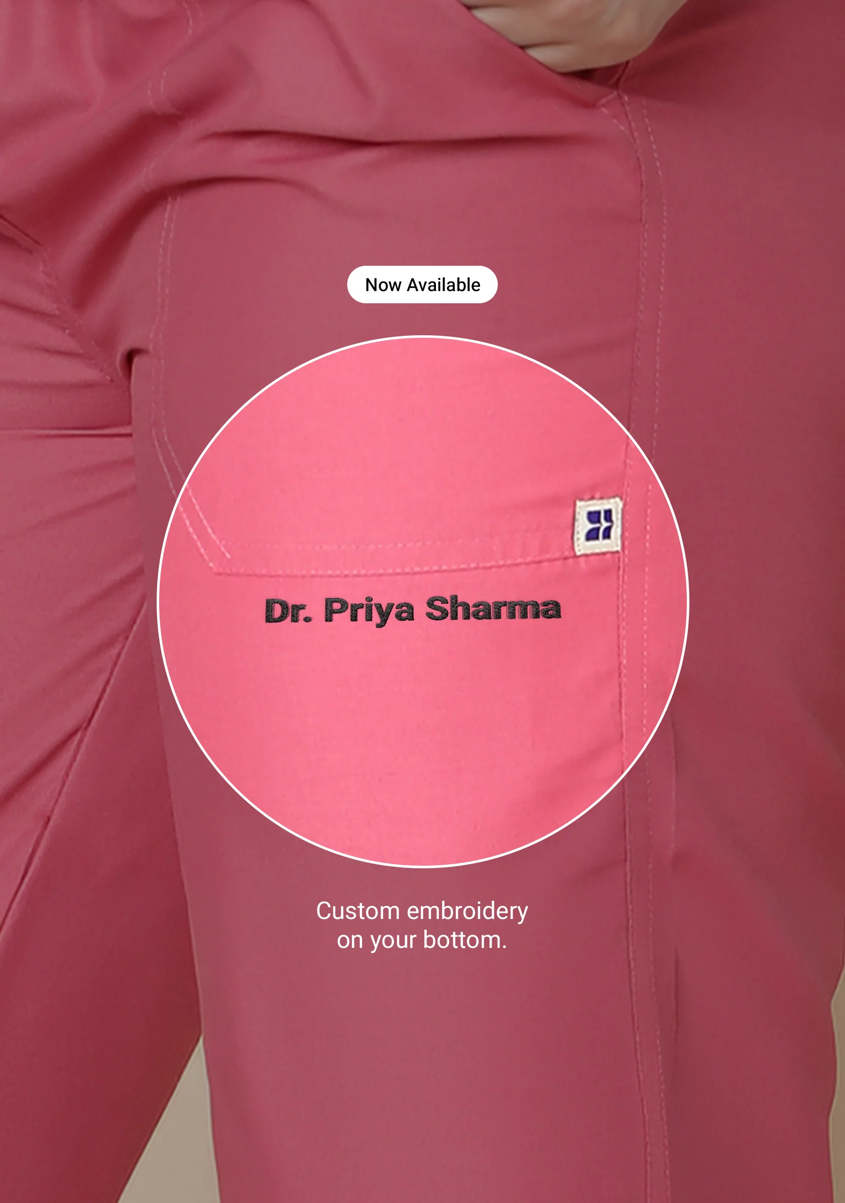Classic Women's V-Neck (Hot Pink) Scrub - Image 5
