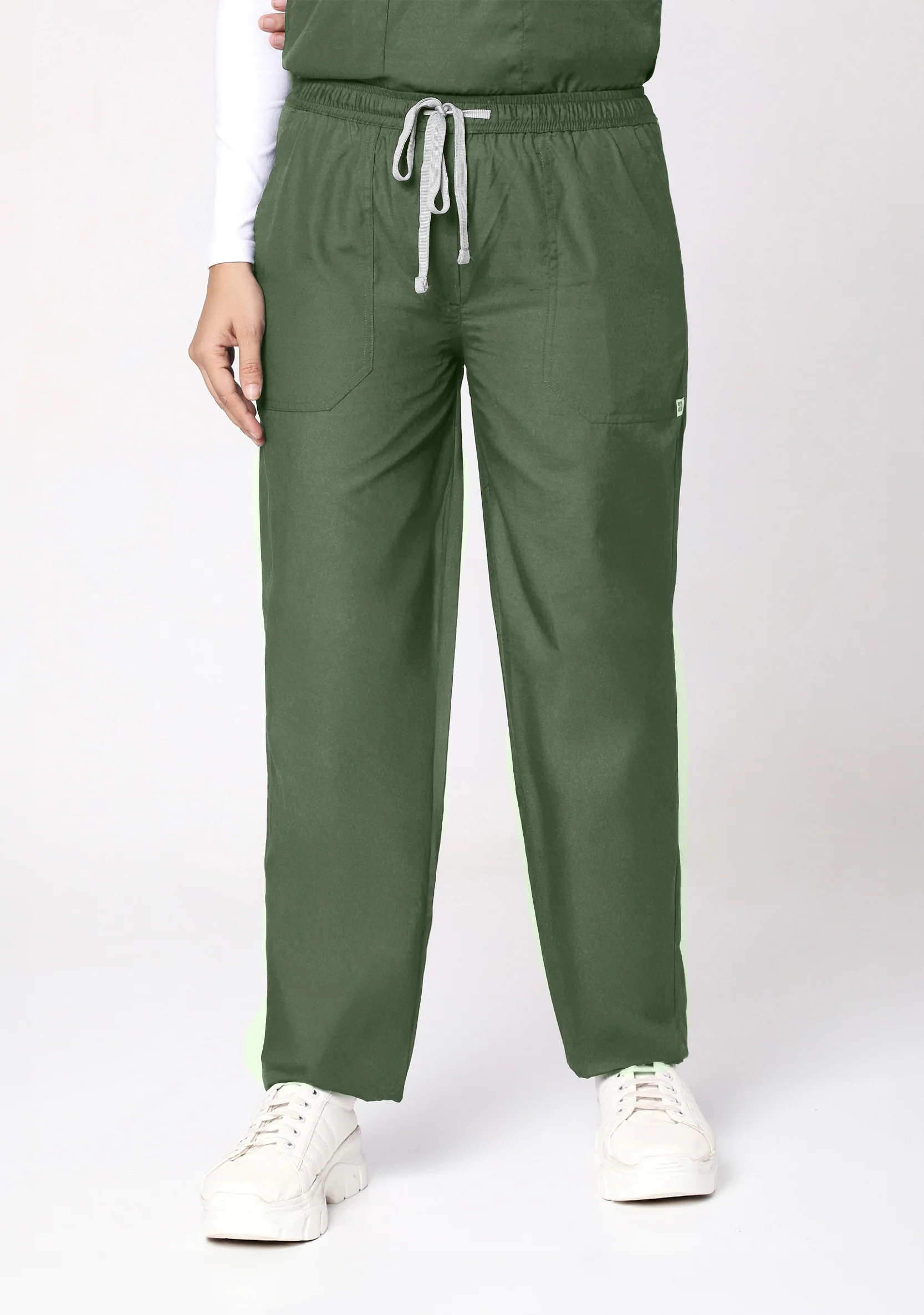 Classic Women's V-Neck (Military Green) Scrub - Image 3