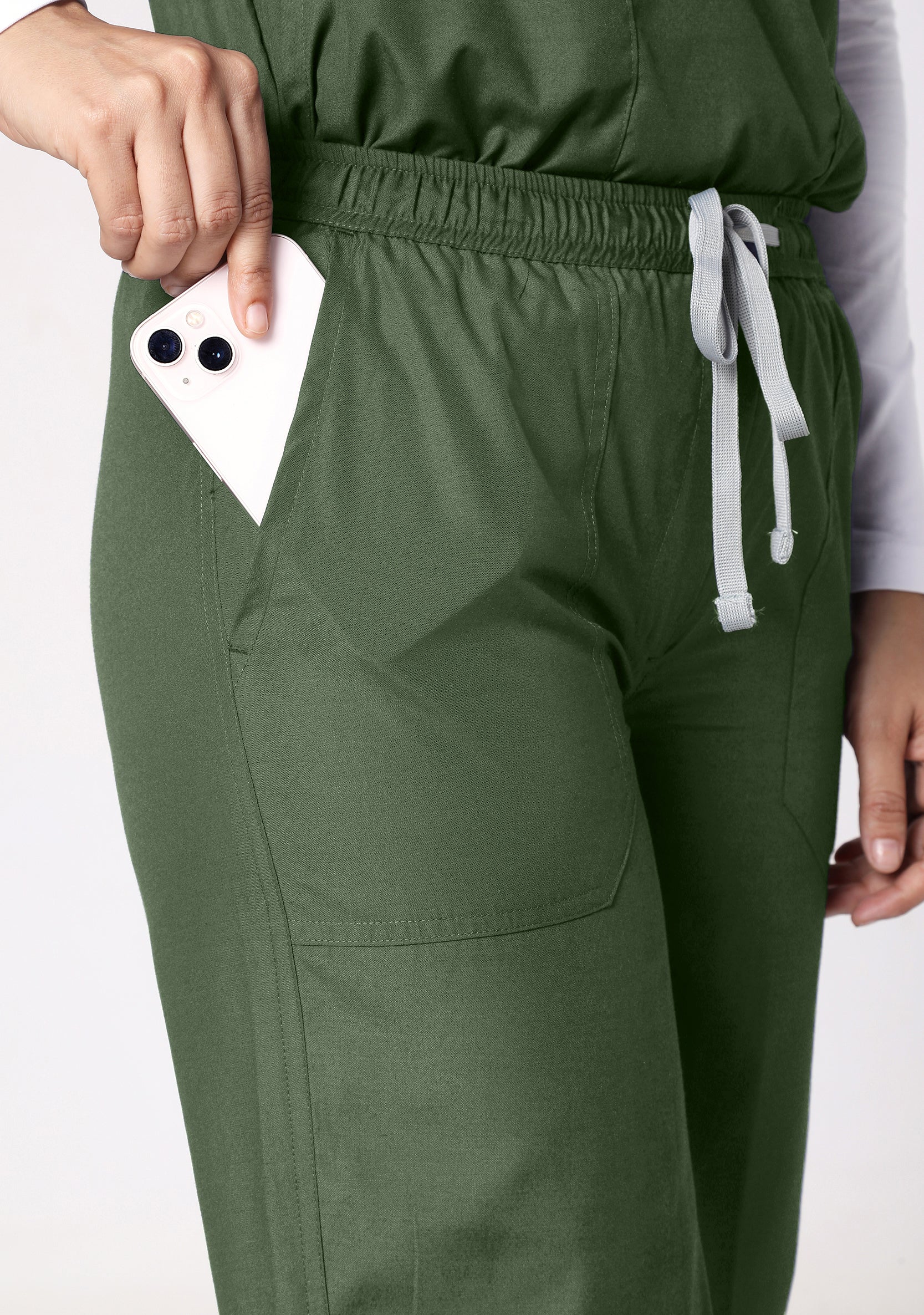 Classic Women's V-Neck (Military Green) Scrub - Image 6