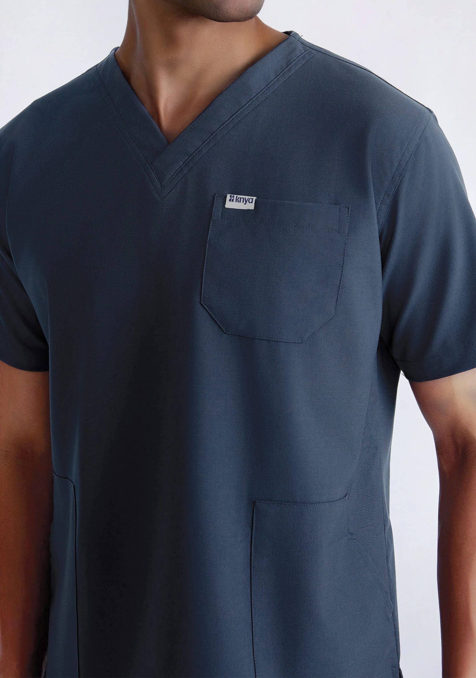 ecoflex™ Men's V-Neck (Steel Grey) Scrub - Image 3