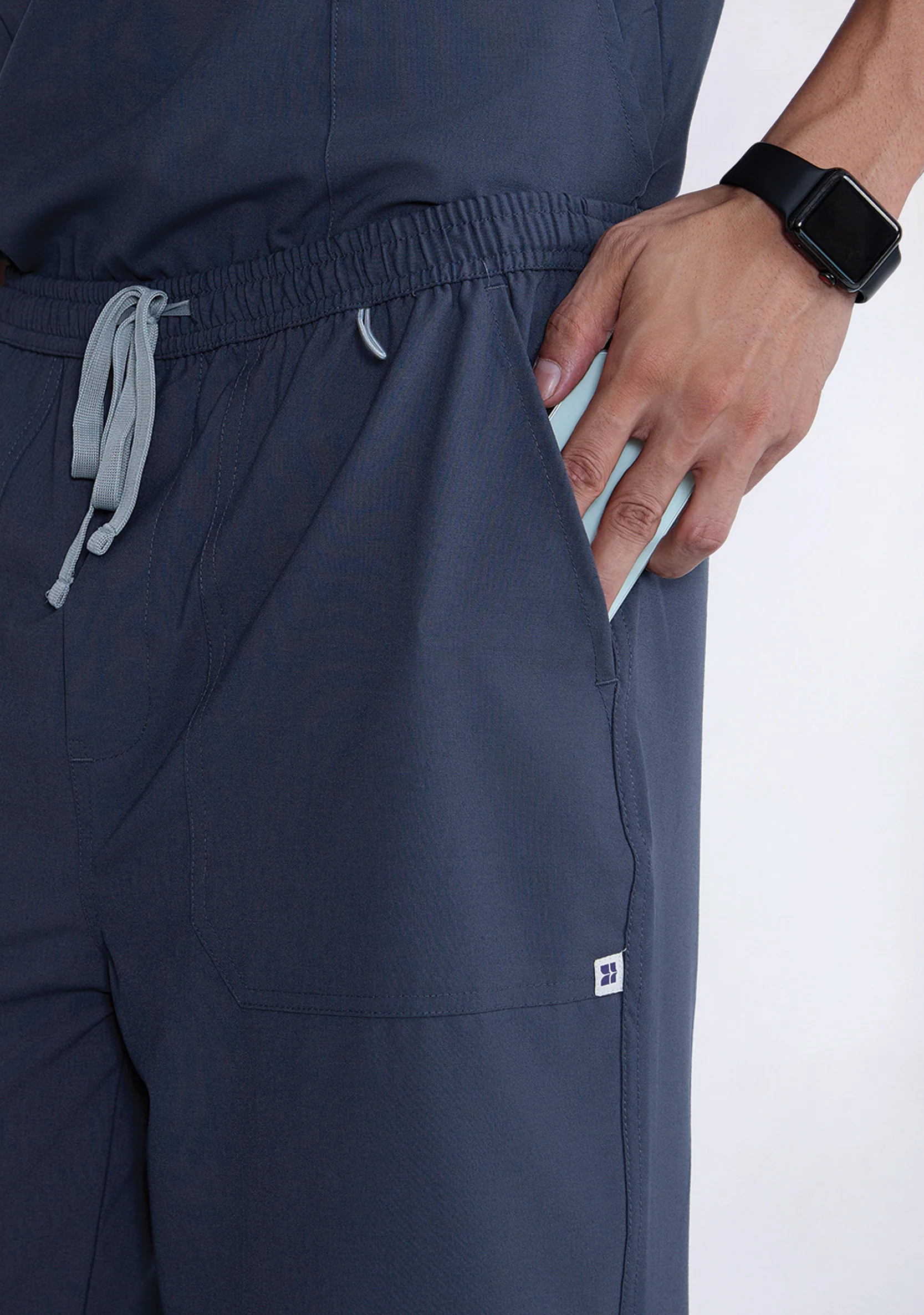 ecoflex™ Men's V-Neck (Steel Grey) Scrub - Image 6