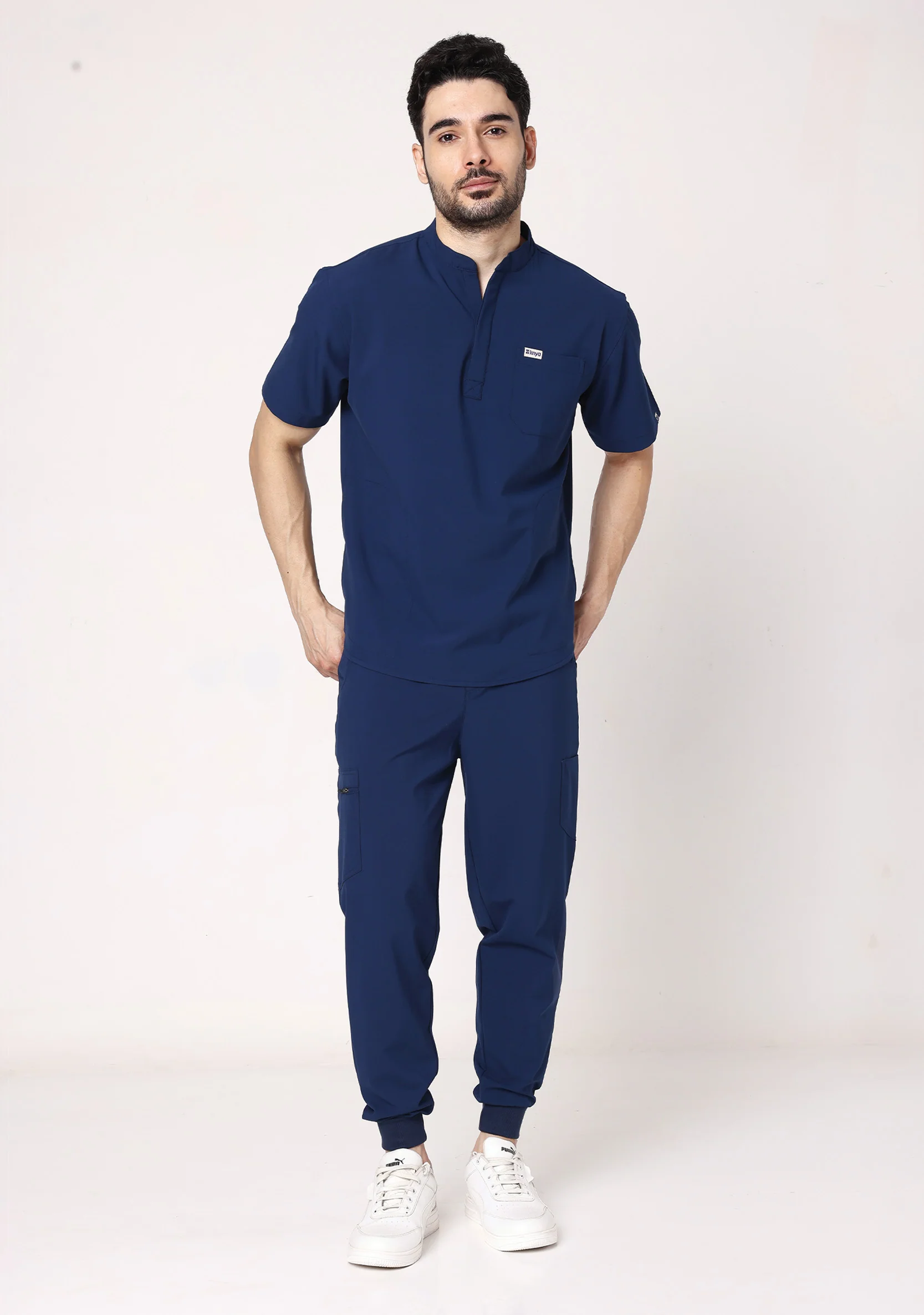 ecoflex™ Men's Mandarin Collar (Navy) Scrubs