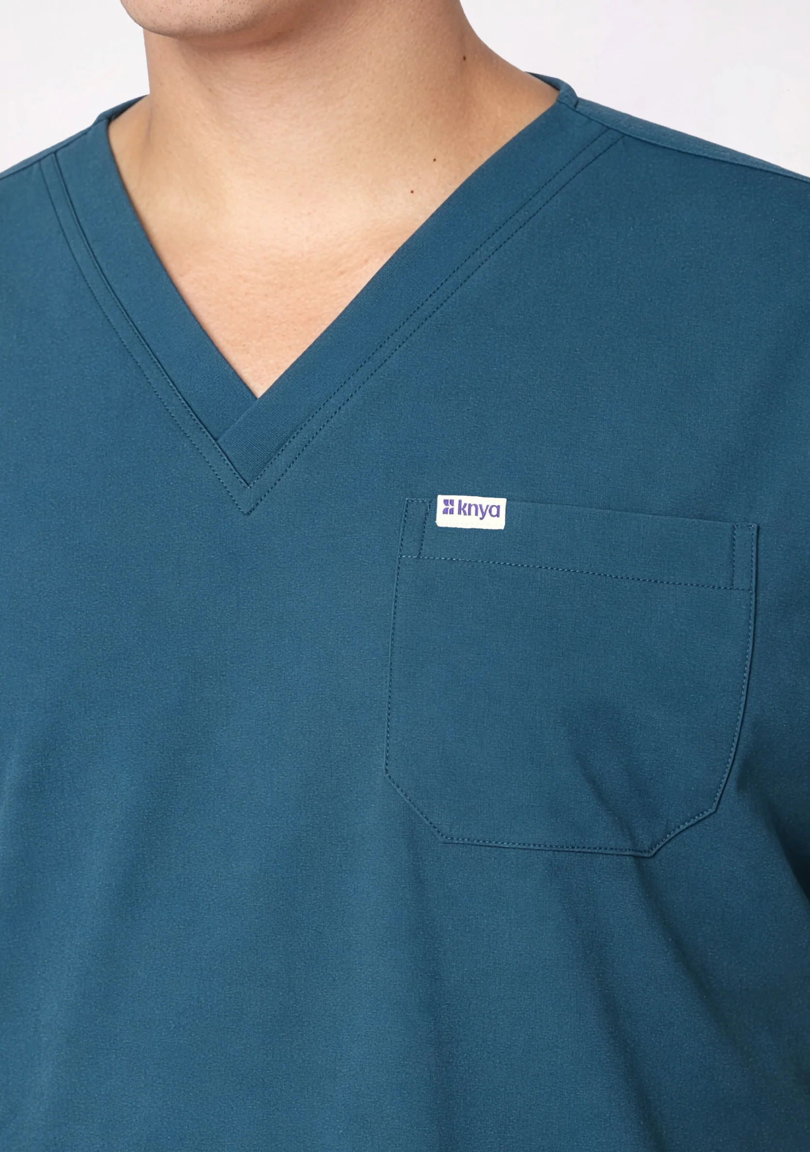 ecoflex™ Men's V-Neck (Forest Green) Plus Size Scrub - Image 6