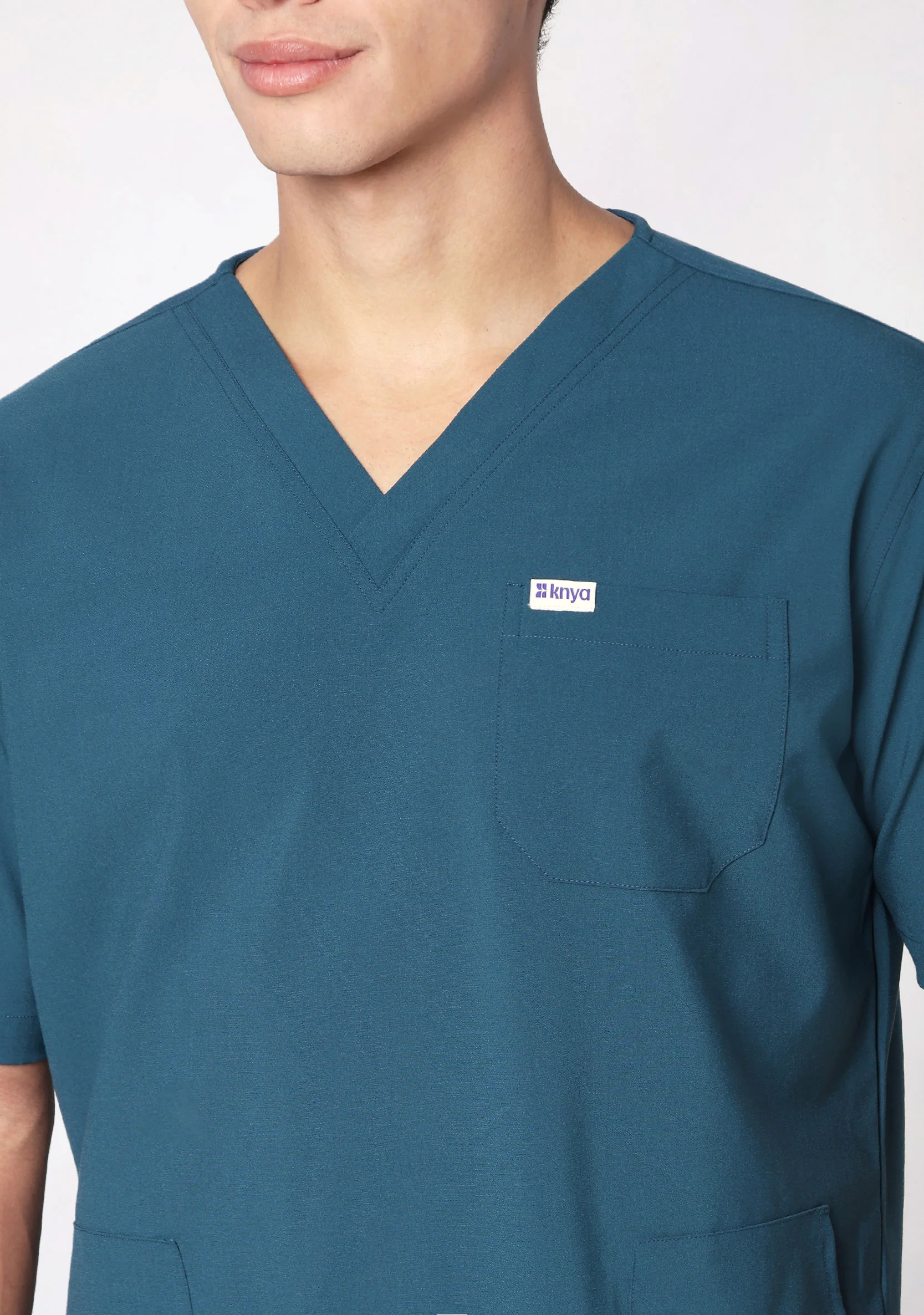 ecoflex™ Men's V-Neck (Forest Green) Scrub - Image 3