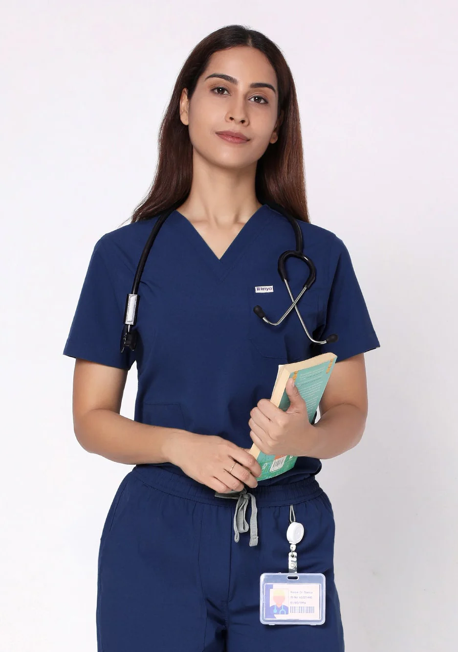 Ecoflex Women's 3 Pocket (Navy Blue) Scrub Top