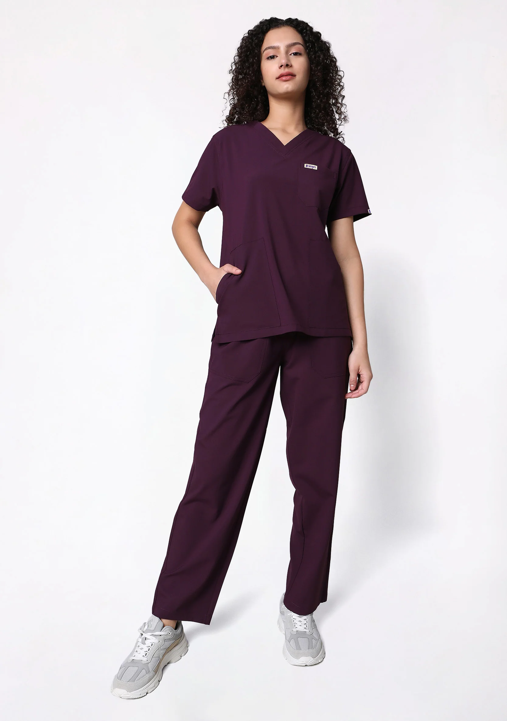 ecoflex™ Women's V-Neck (Wine) Scrub
