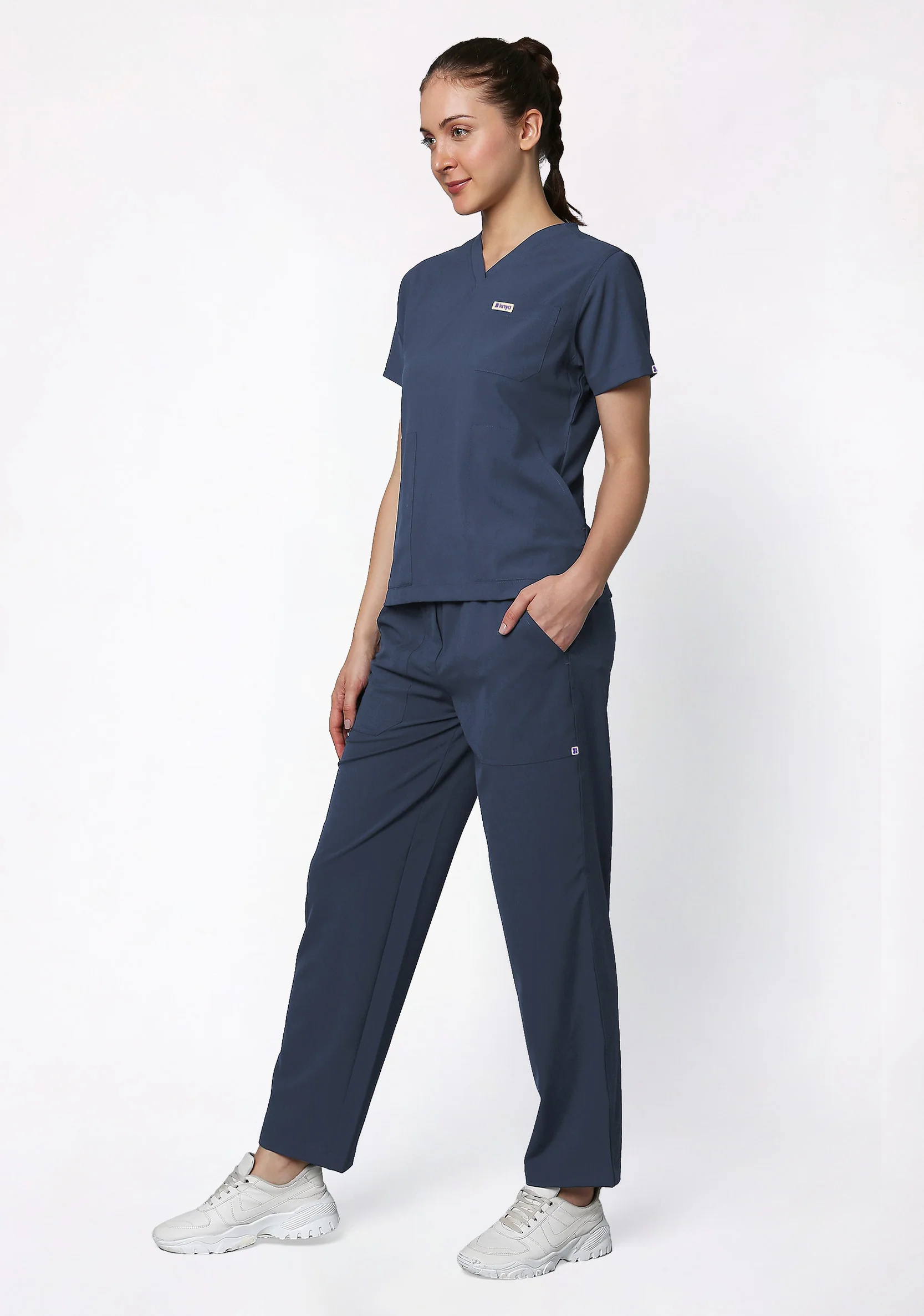 ecoflex™ Women's V-Neck (Steel Grey) Scrub