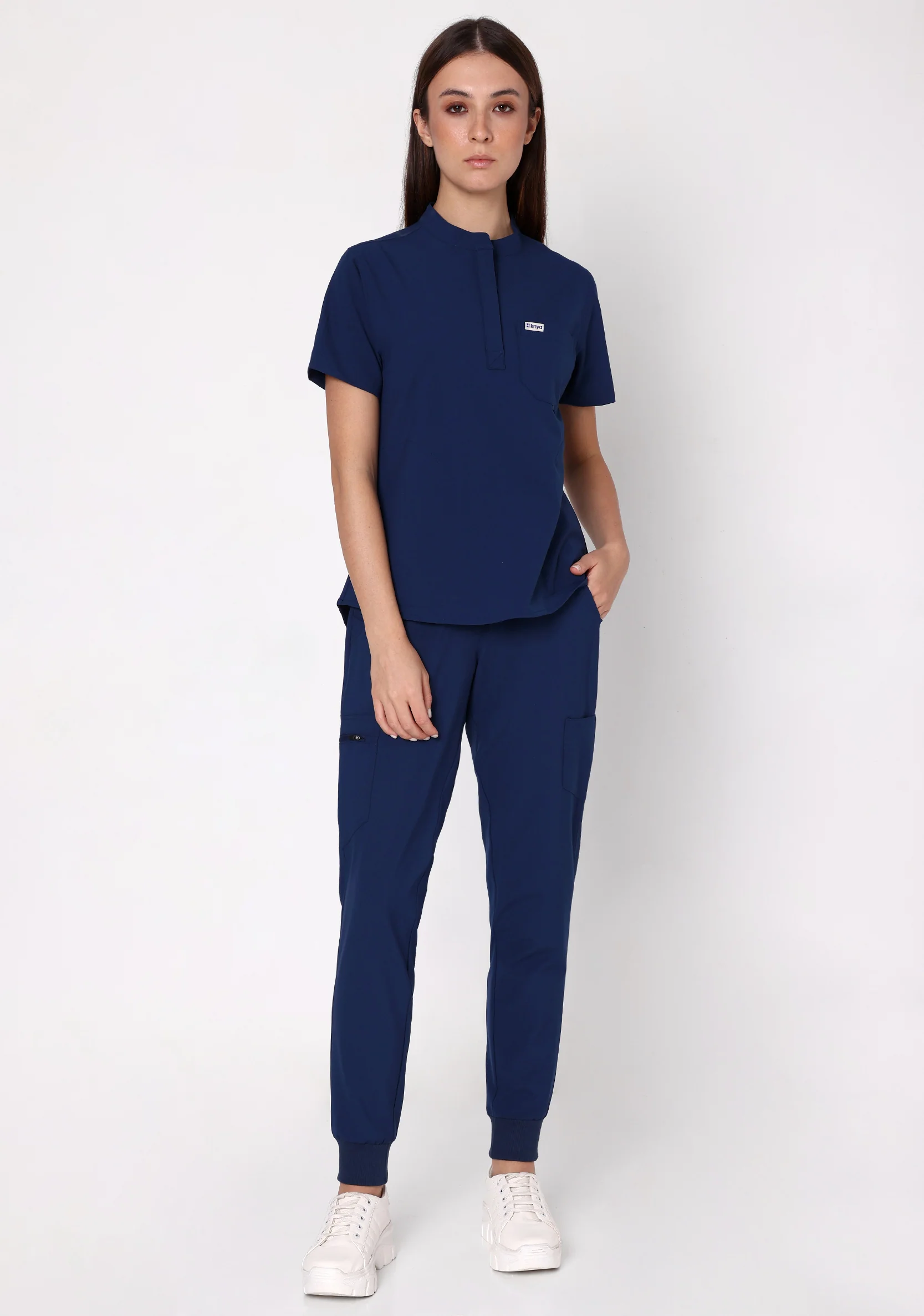 ecoflex™ Women's Mandarin Collar (Navy) Scrubs