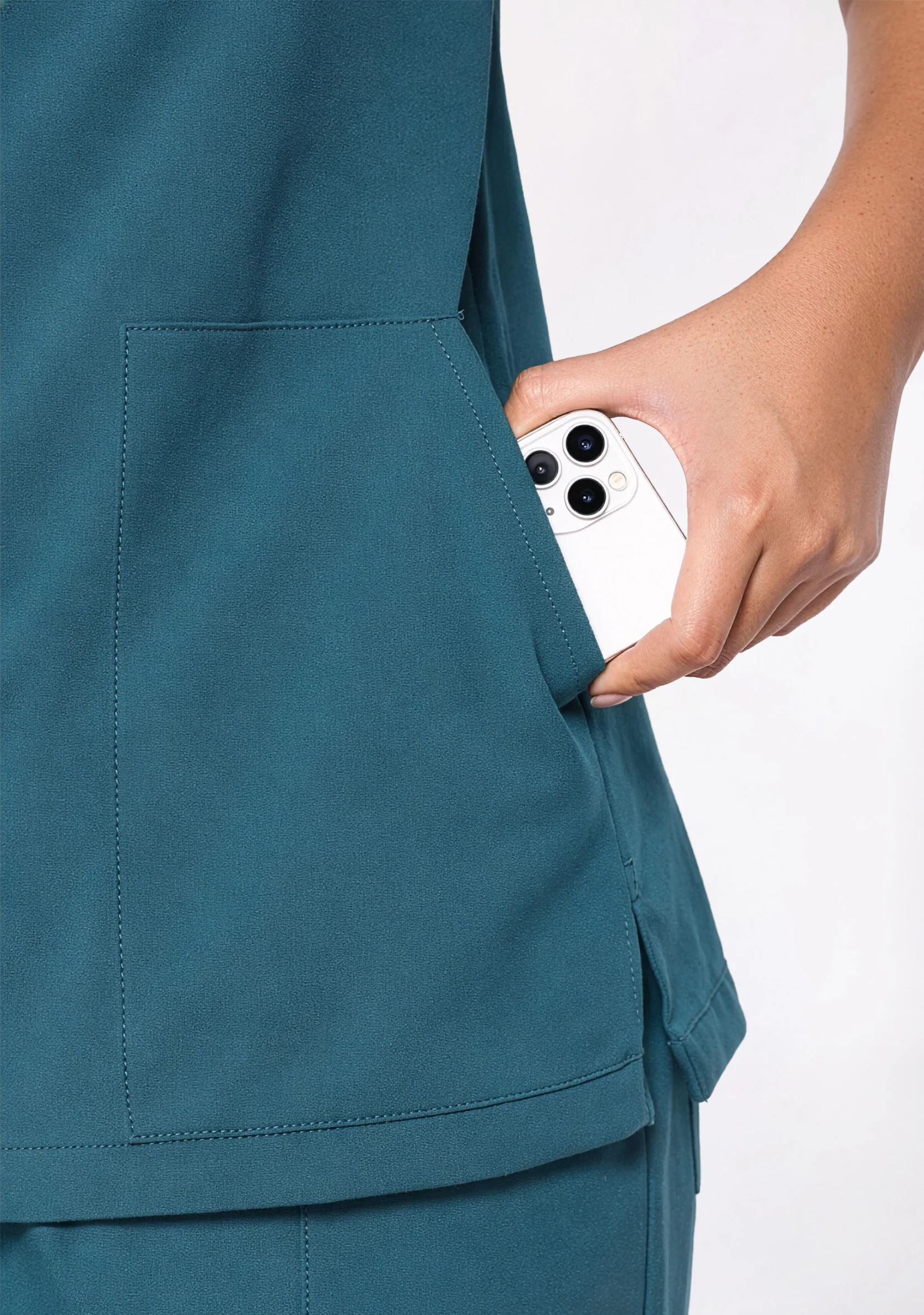 ecoflex™ Women's V-Neck (Forest Green) Plus Size Scrub - Image 3