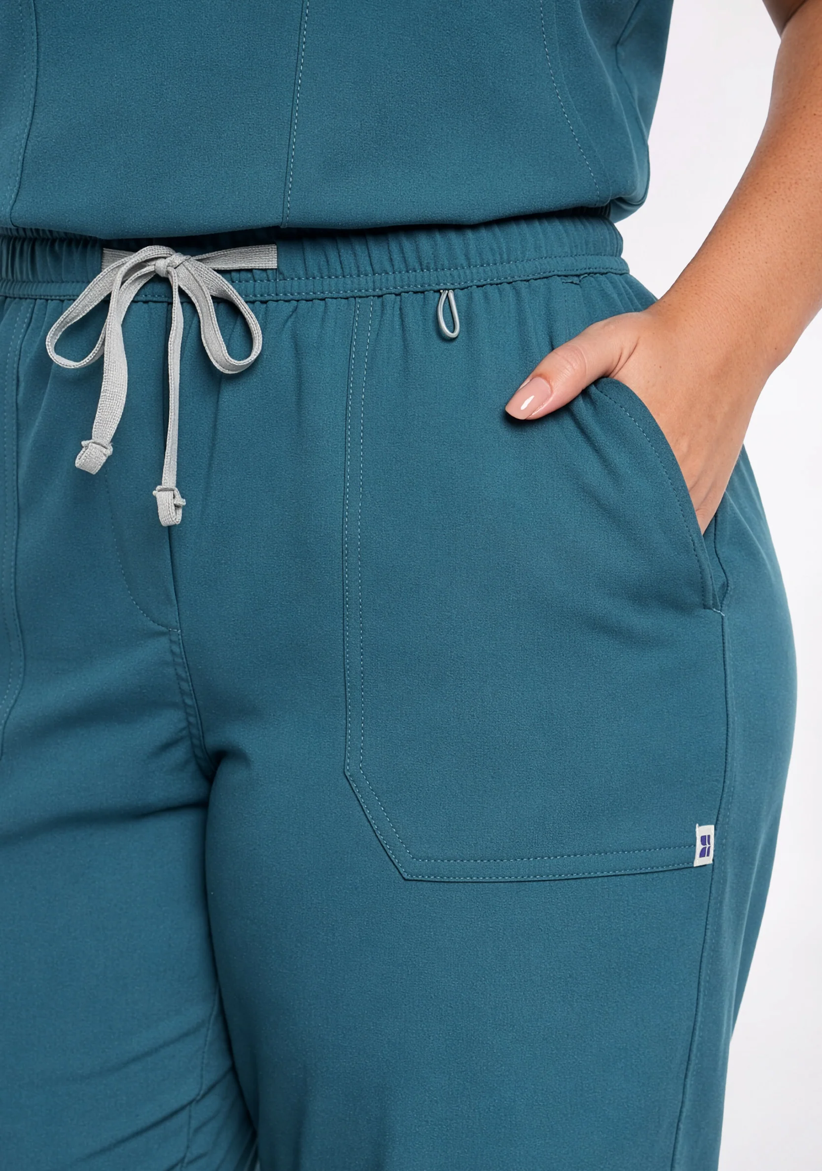 ecoflex™ Women's V-Neck (Forest Green) Plus Size Scrub - Image 7