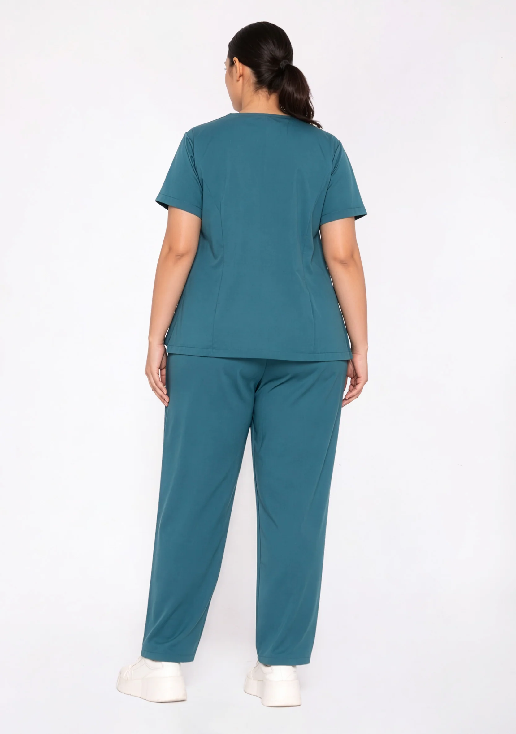 ecoflex™ Women's V-Neck (Forest Green) Plus Size Scrub - Image 8