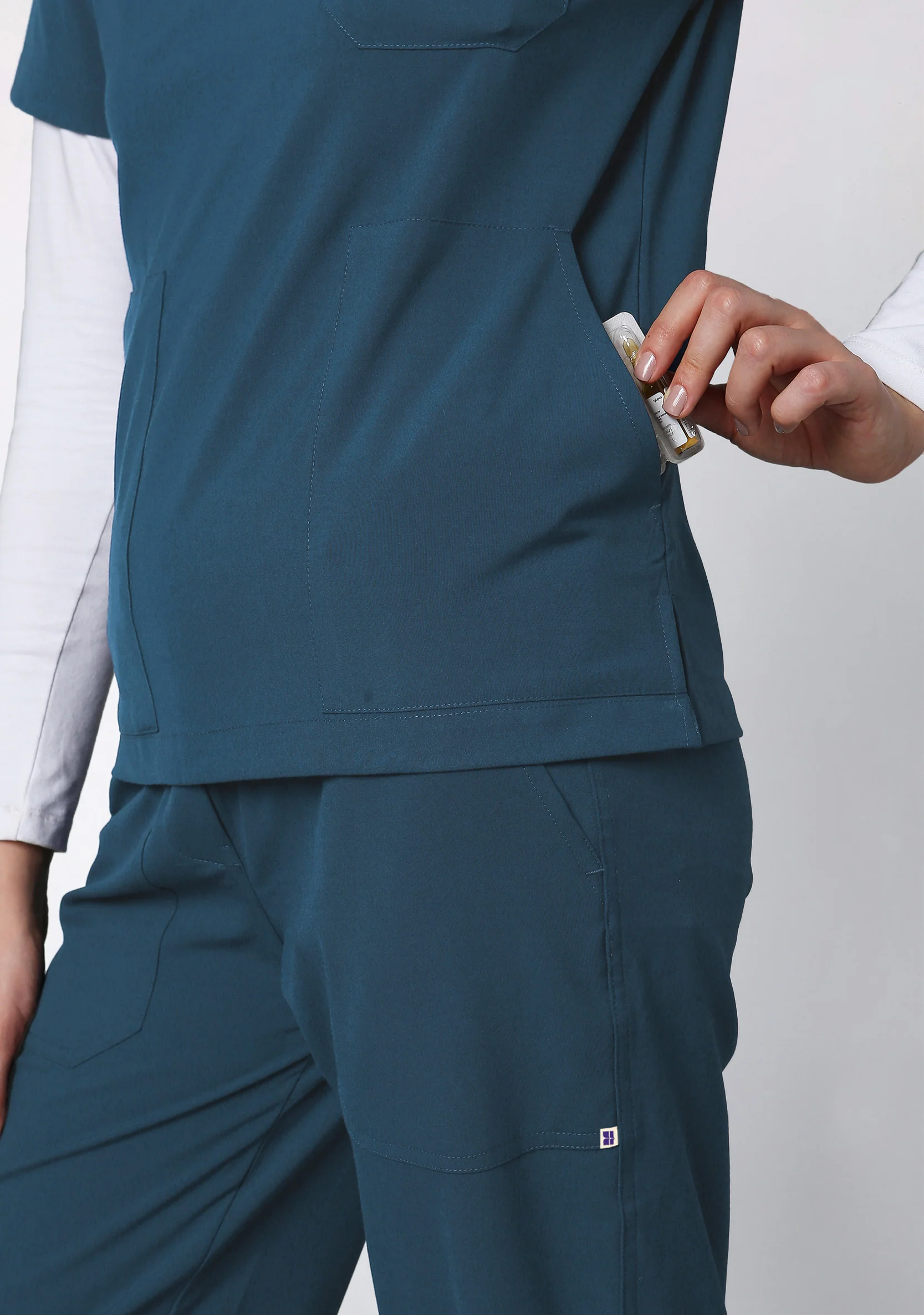 ecoflex™ Women's V-Neck (Forest Green) Scrub - Image 3